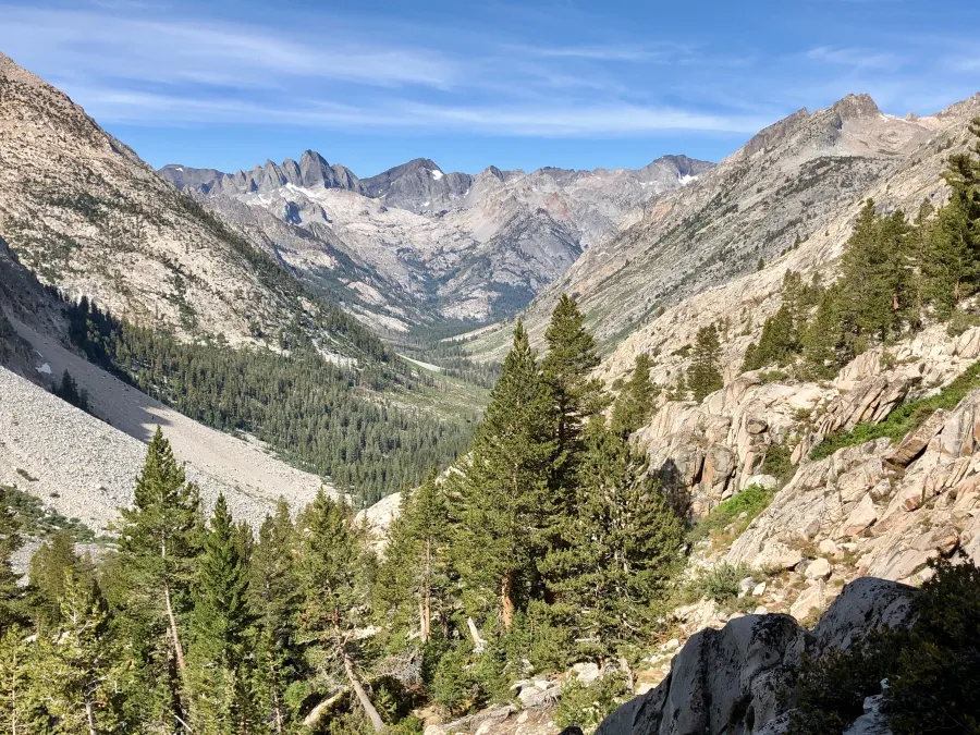Looking back at Palisades Canyon