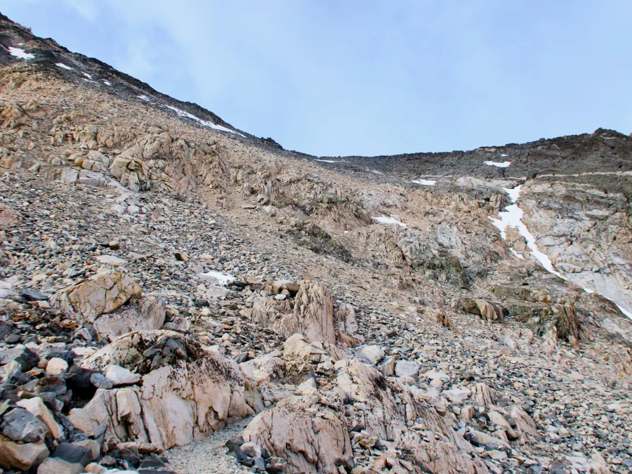 Looking up to Glen Pass