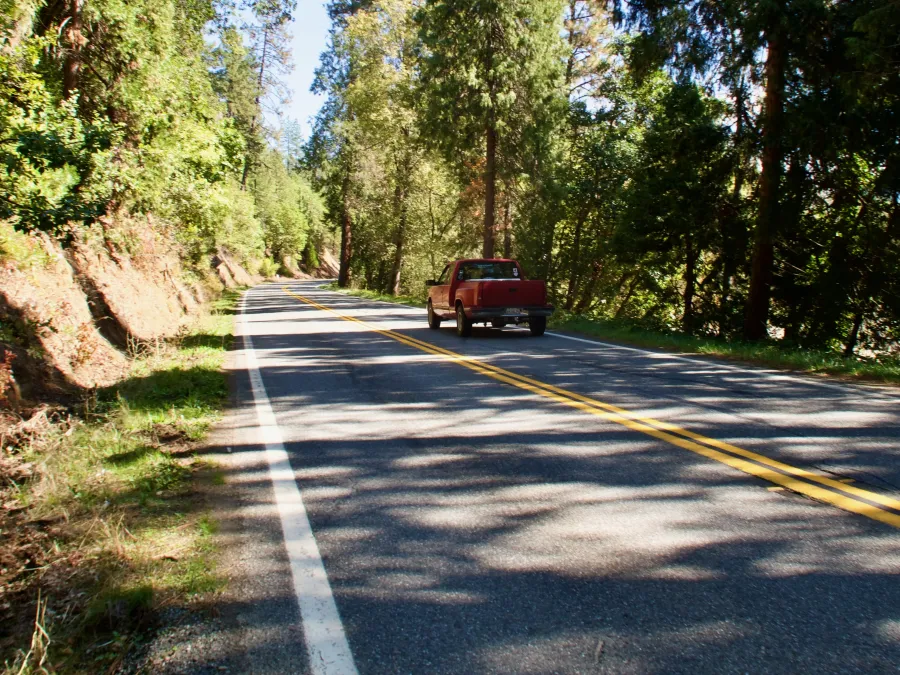 Walking on California Highway 96