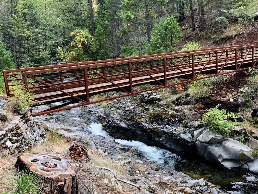 A footbridge over Grider Creek