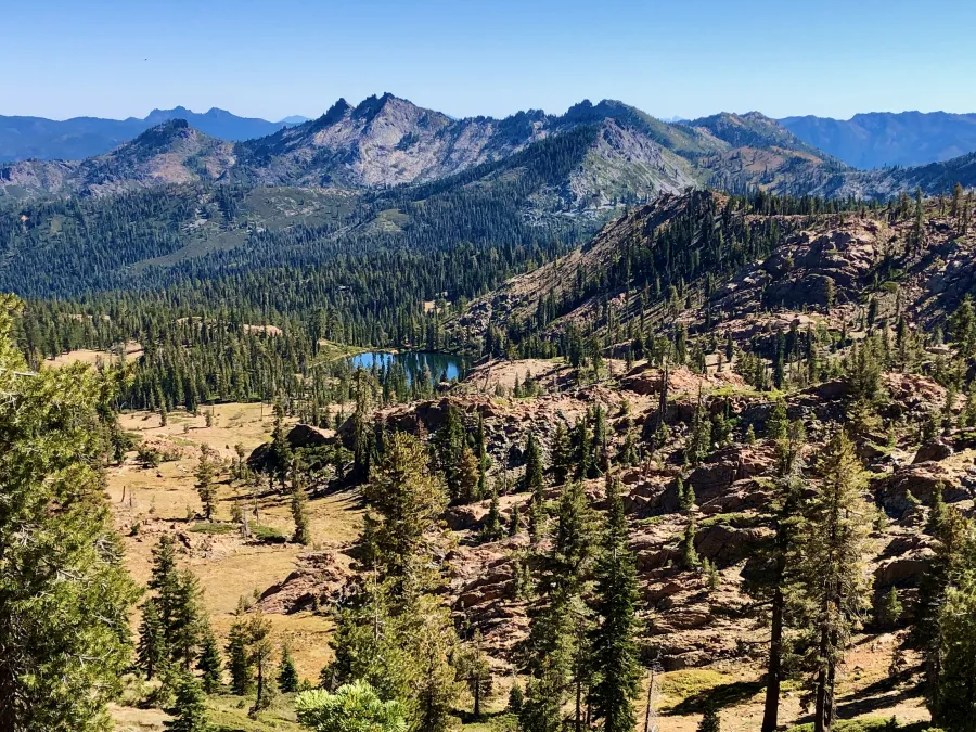 Rugged mountains in Trinity Alps Wilderness