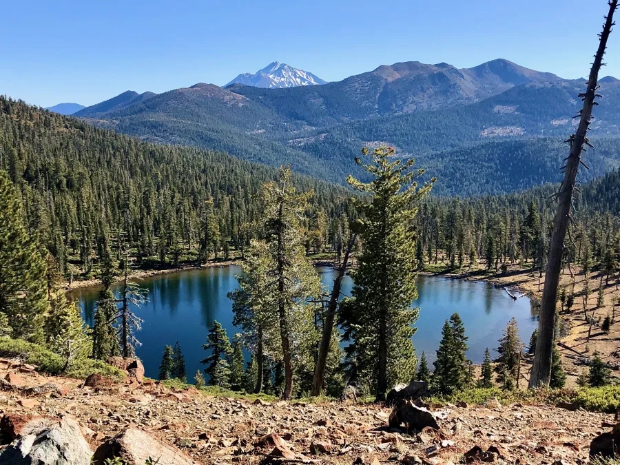 A view of Bull Lake and Mt. Shasta