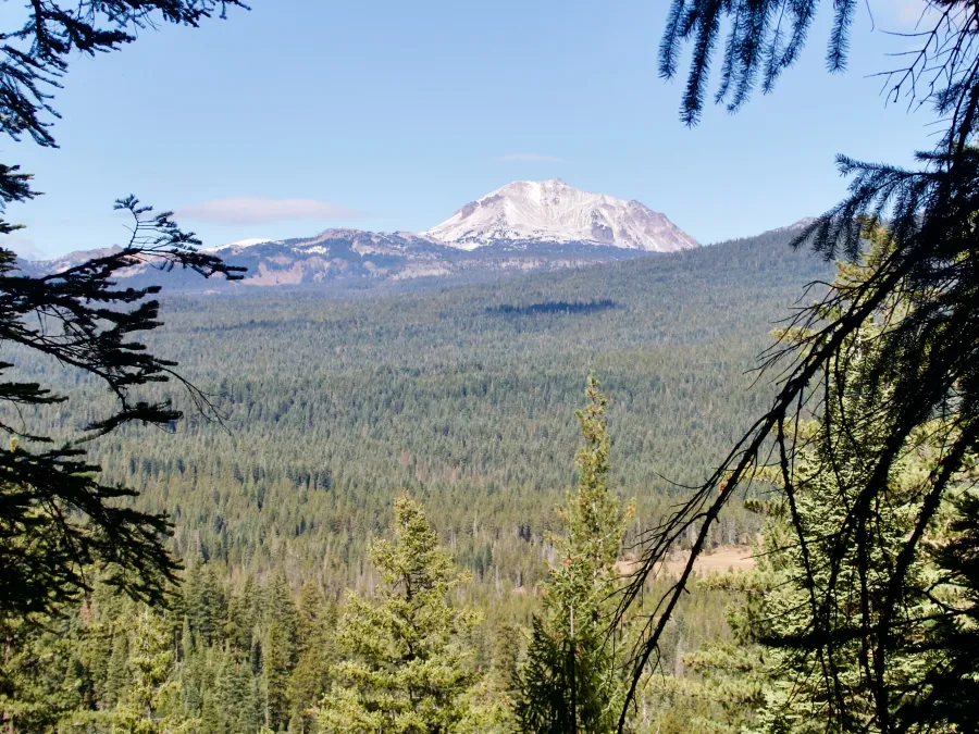 Snow-covered Lassen Peak