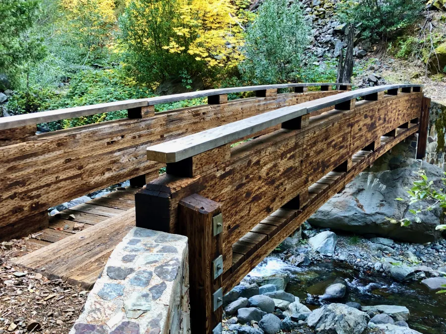A footbridge over Indian Creek