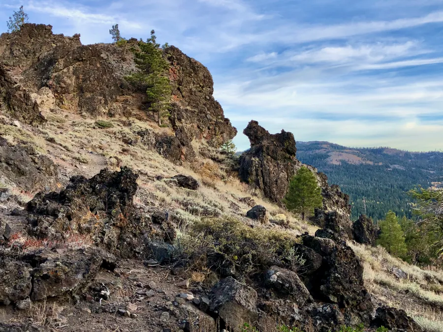 Volcanic rock on a ridge