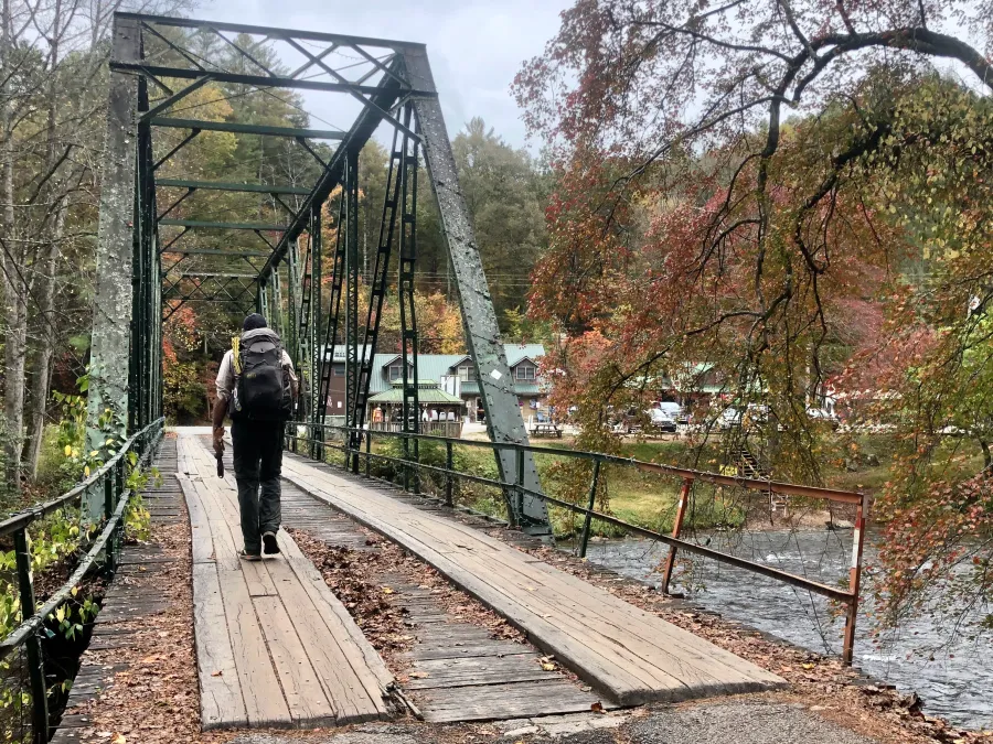 Just Awesome crosses the Shallowford Bridge