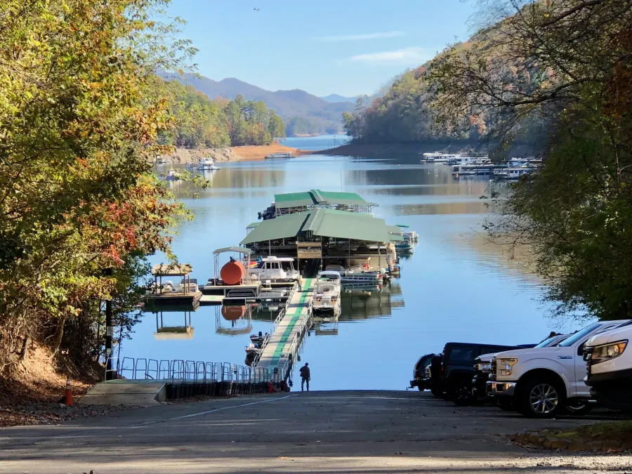 The marina at Fontana Lake