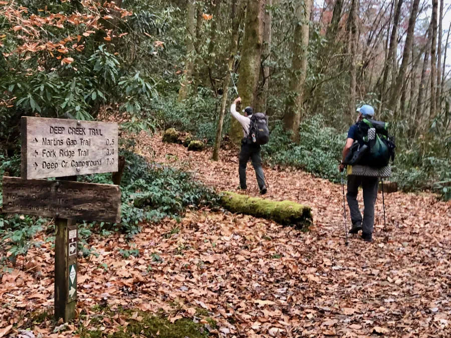 Starting our hike on the Deep Creek Trail
