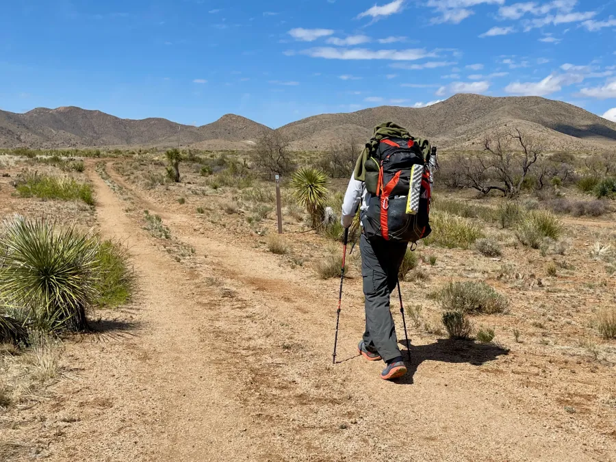 Zigzag walks toward Engineer Canyon
