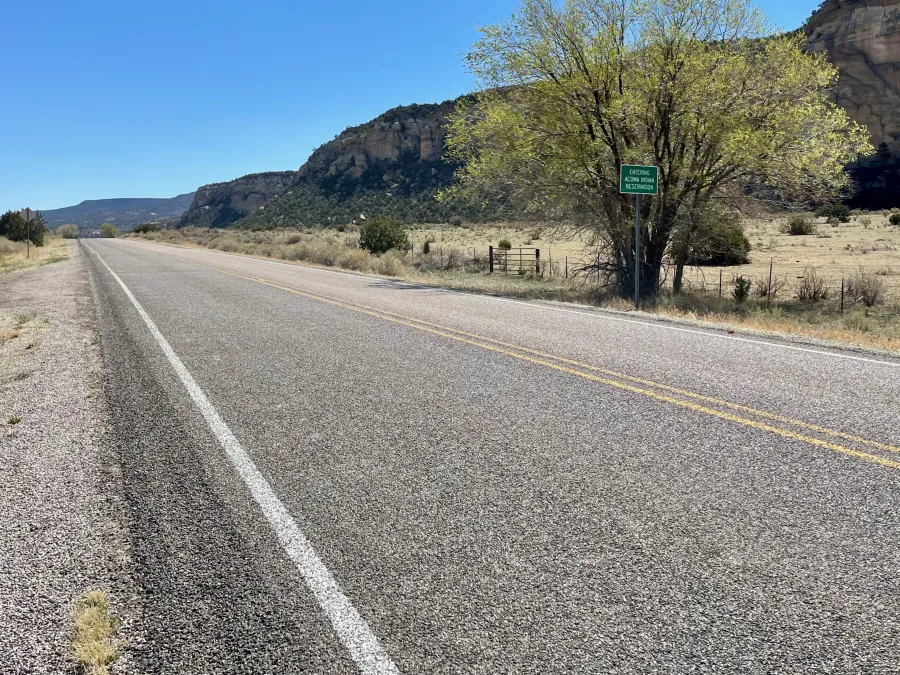 NM 117 enters Acoma Indian Reservation
