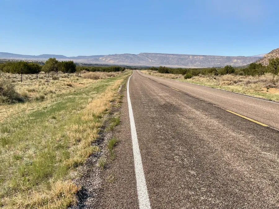 A distant view of Grants and Interstate 40