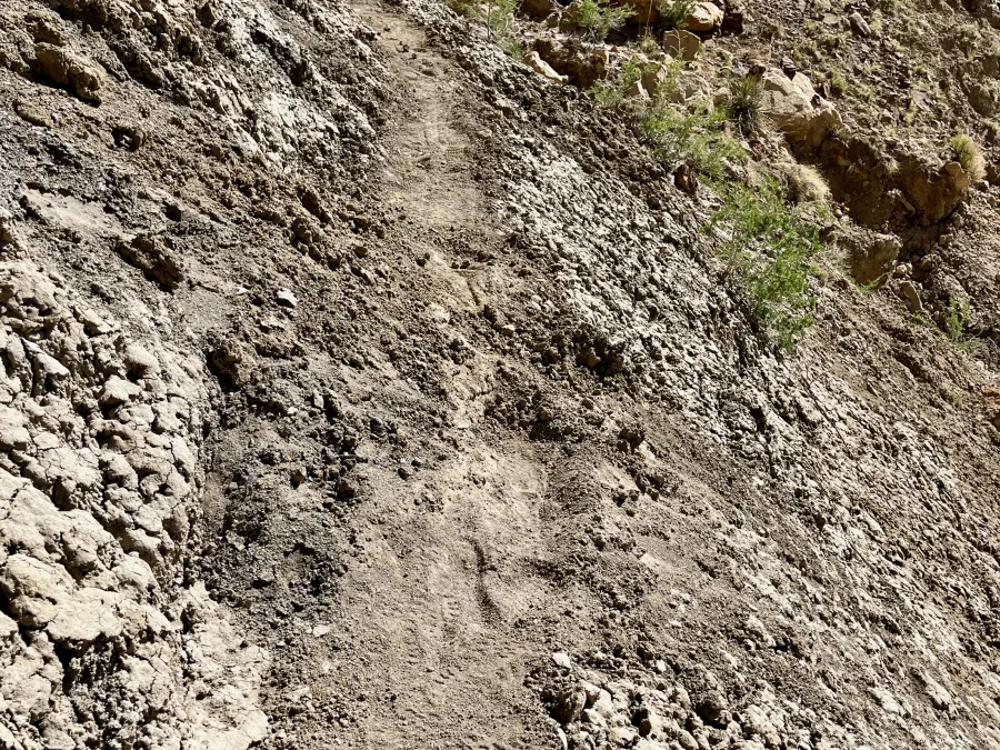 Loose soil on the footpath 