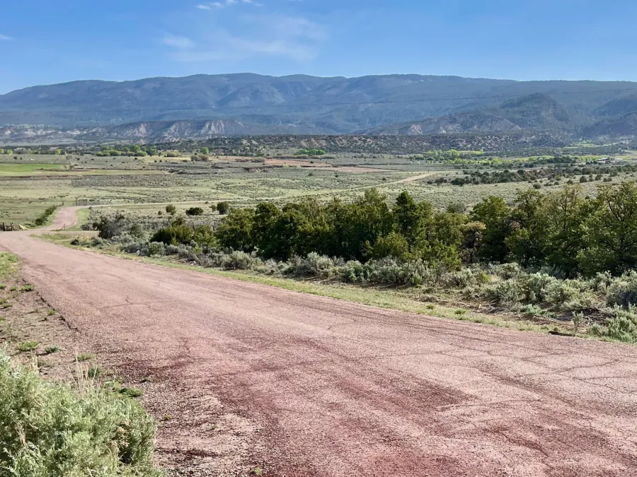 The CDT turns to follow a gravel road