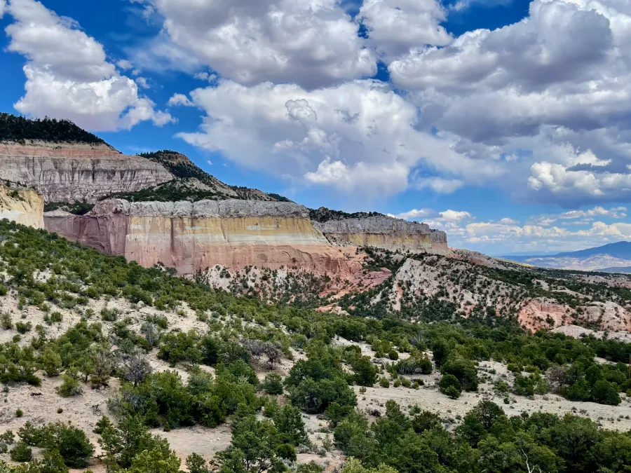 A layered sandstone bluff