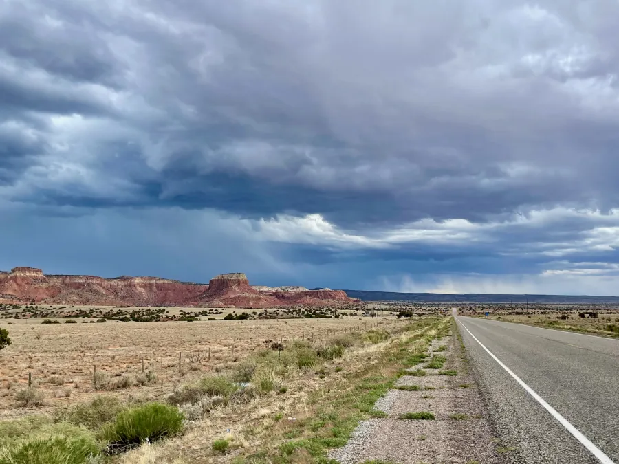 Rain falls on U.S. Highway 84