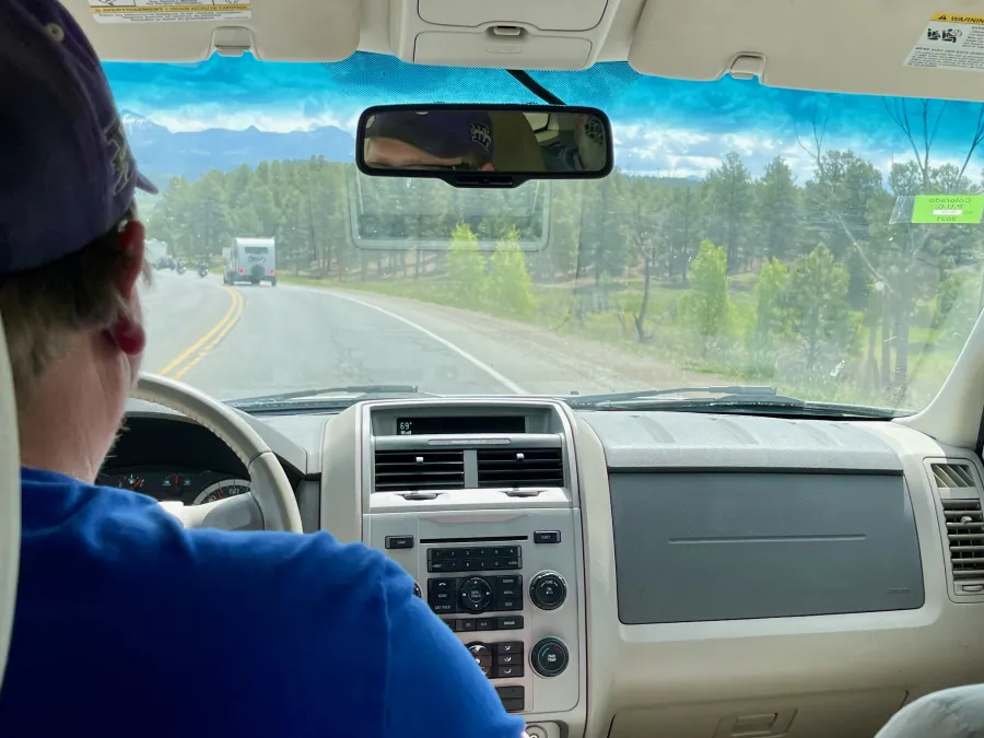 A shuttle driver takes us to Alamosa
