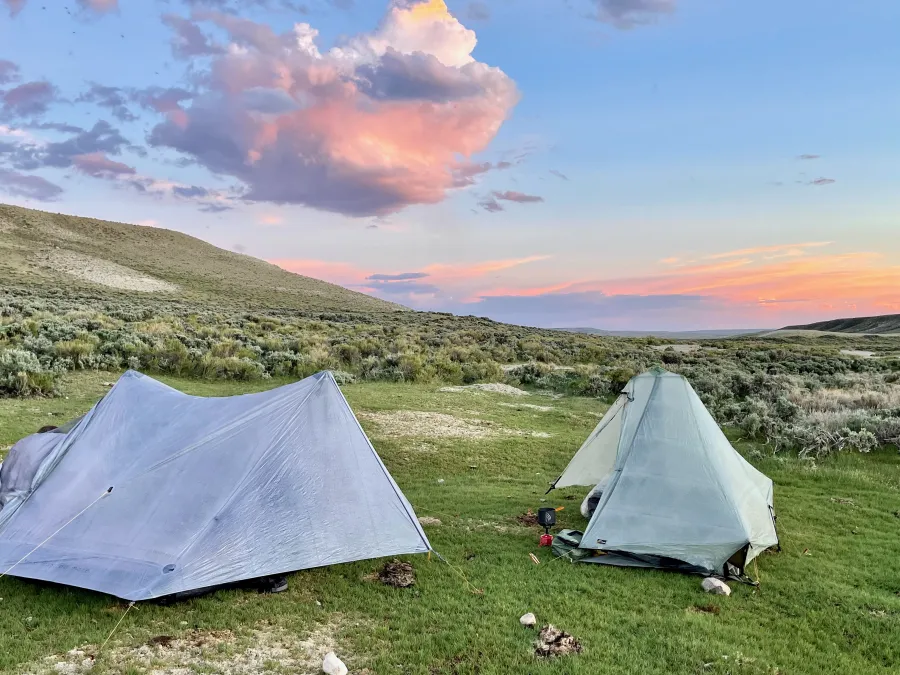 A campsite on the CDT in Wyoming
