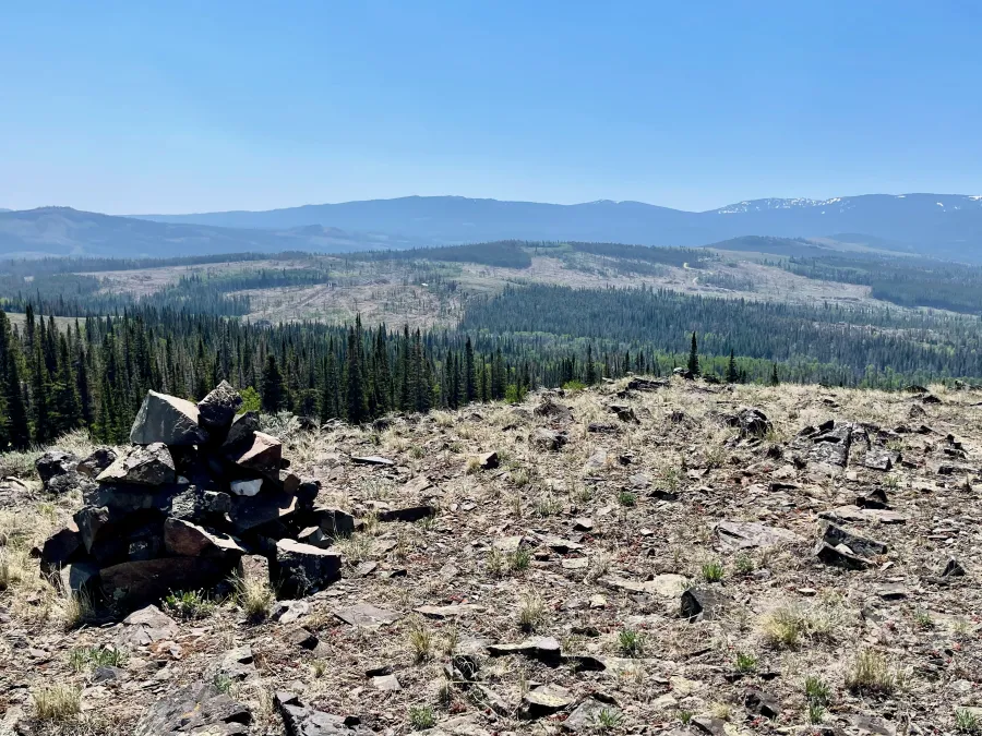 Looking ahead from a barren ridge