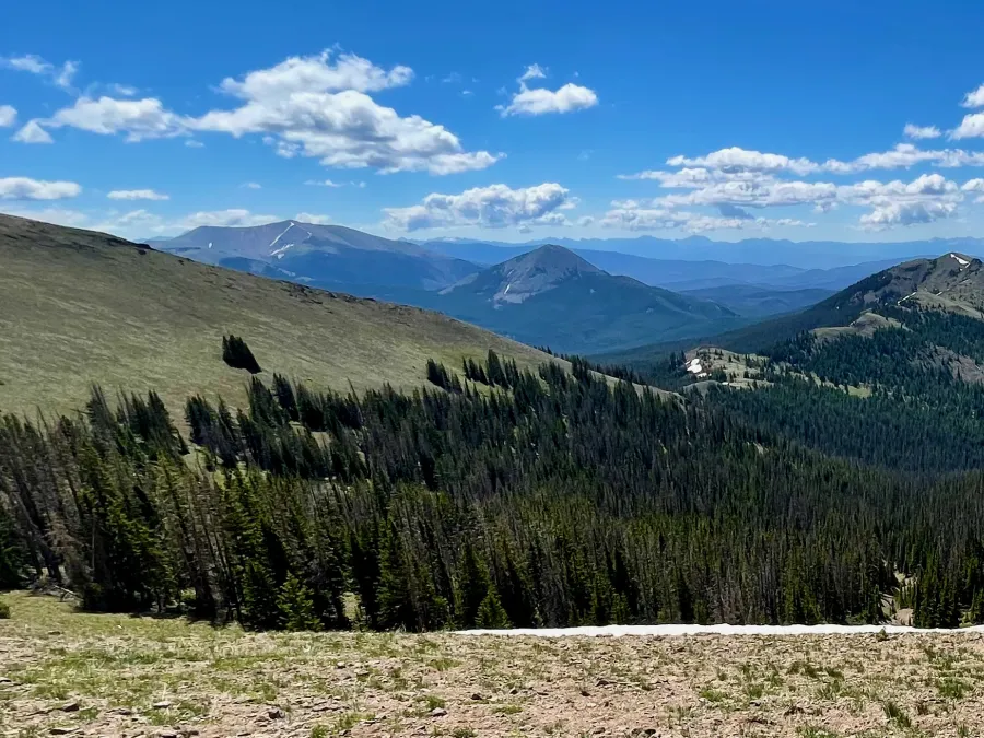 A view of Haystack and Parkview mountains