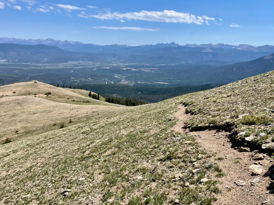 Descending from Parkview Mountain's summit