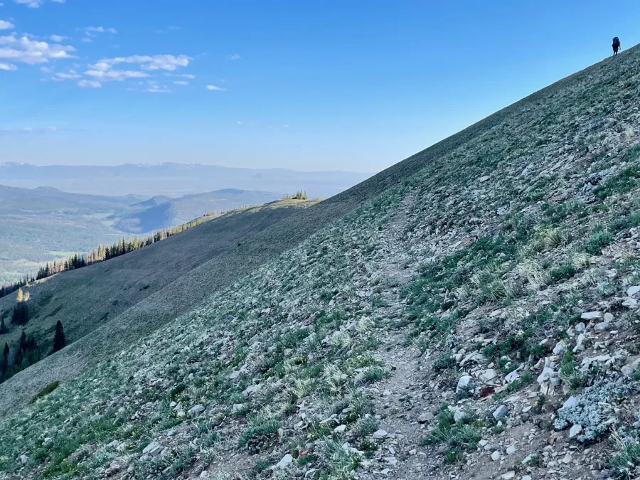 A steep slope on the north side of Parkview Mountain