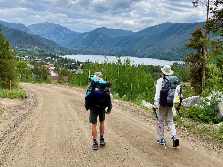 Walking toward the center of Grand Lake