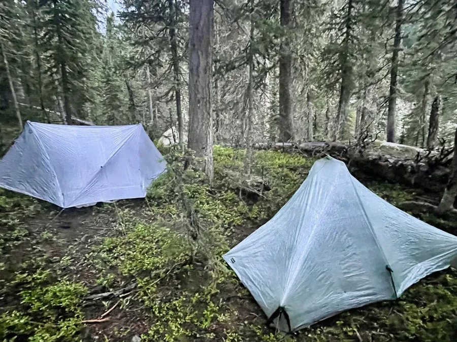 A tentsite on the Arapaho Pass Trail