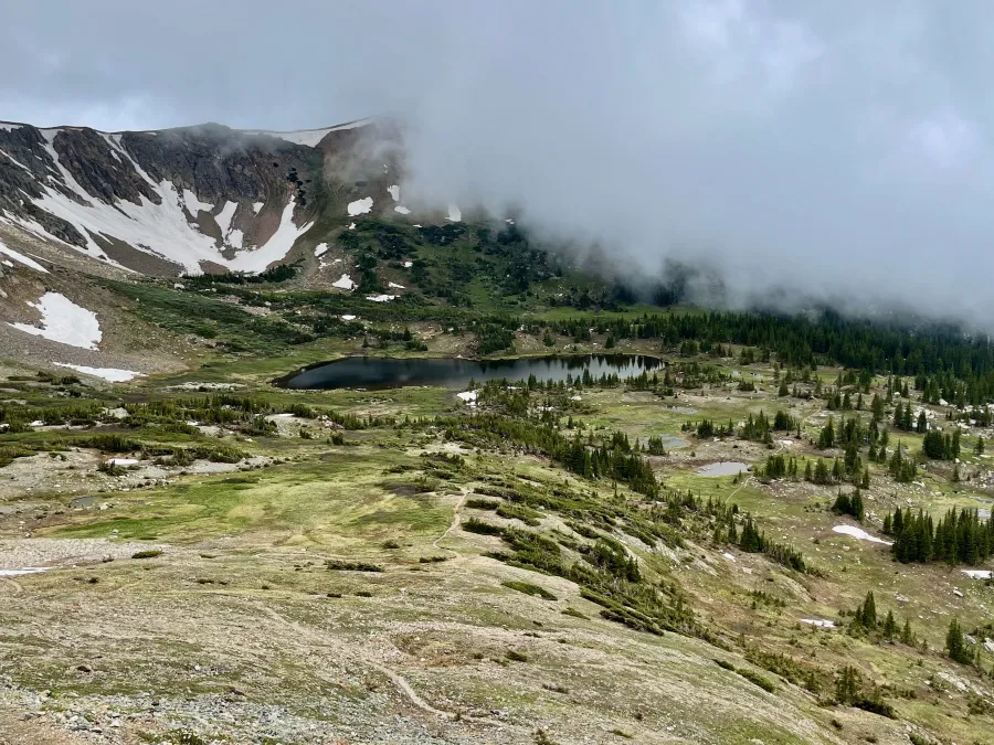 Clouds close in on Caribou Lake