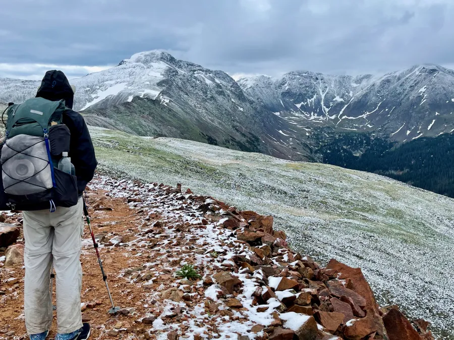 Top O' stops to look at James Peak 