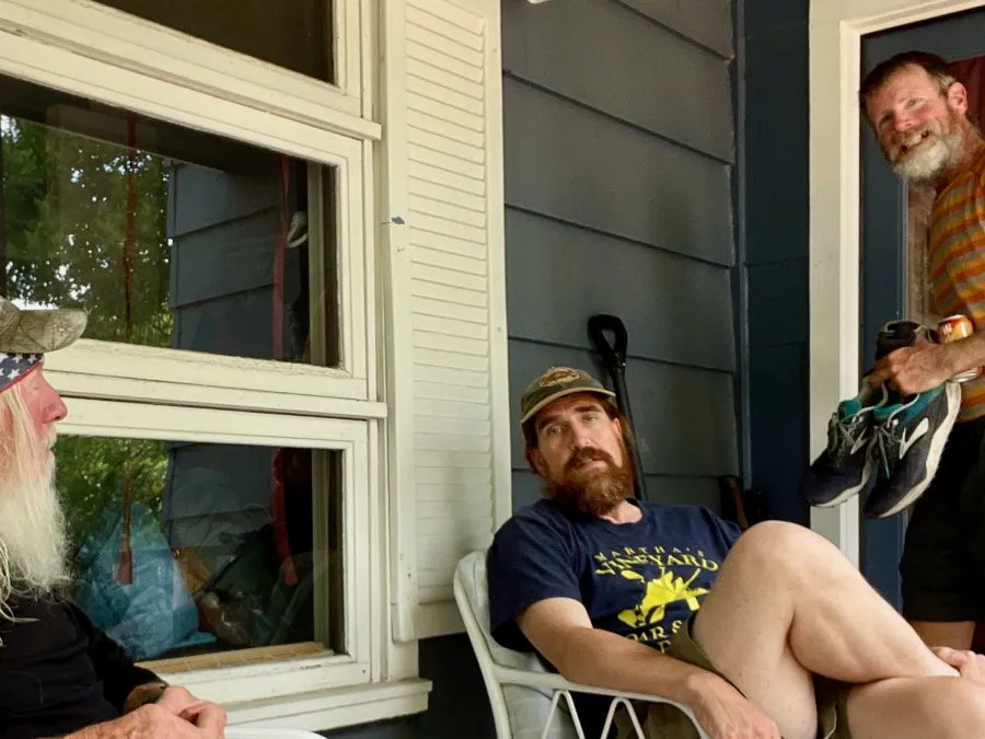 OT and Top O' join Sasquatch on his porch