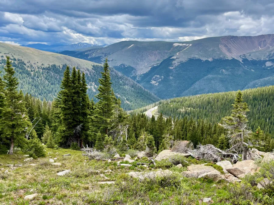 Looking back to Berthoud Pass and U.S. Highway 40