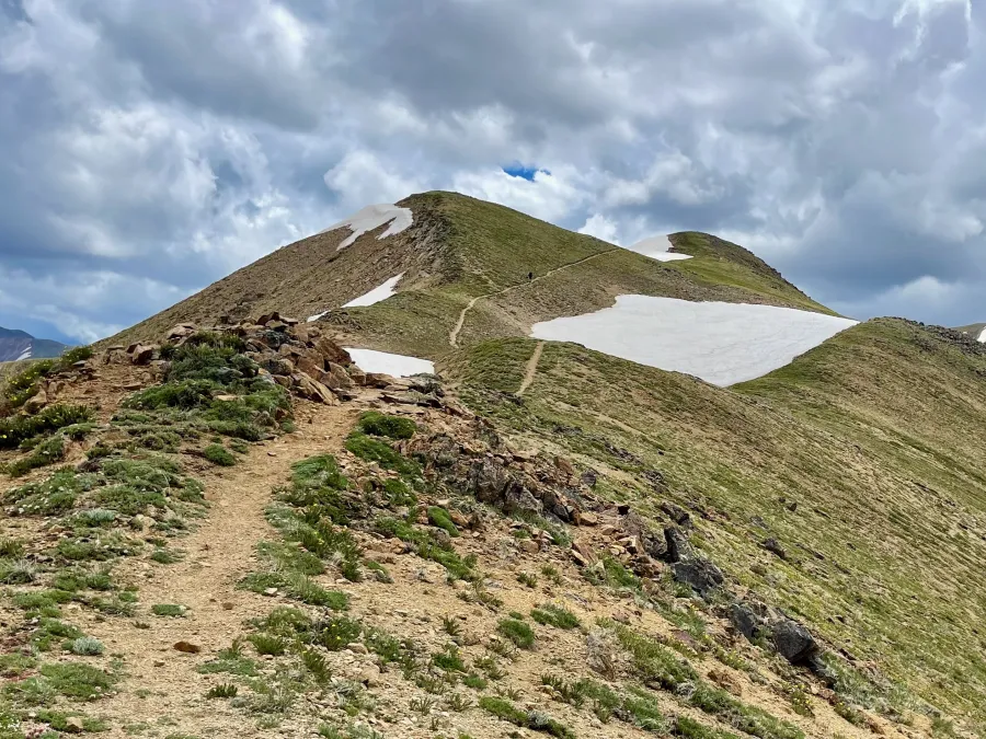 The rolling top of the ridge