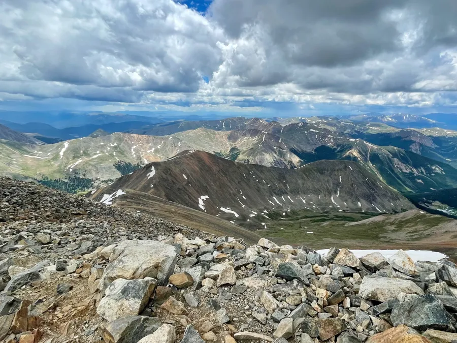 A view from the summit of Grays Peak