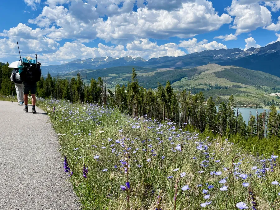 Walking along the bike path