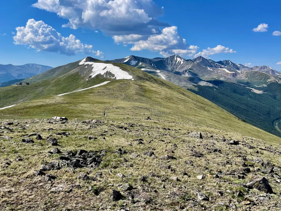 Looking along the top of Tenmile Range mountains