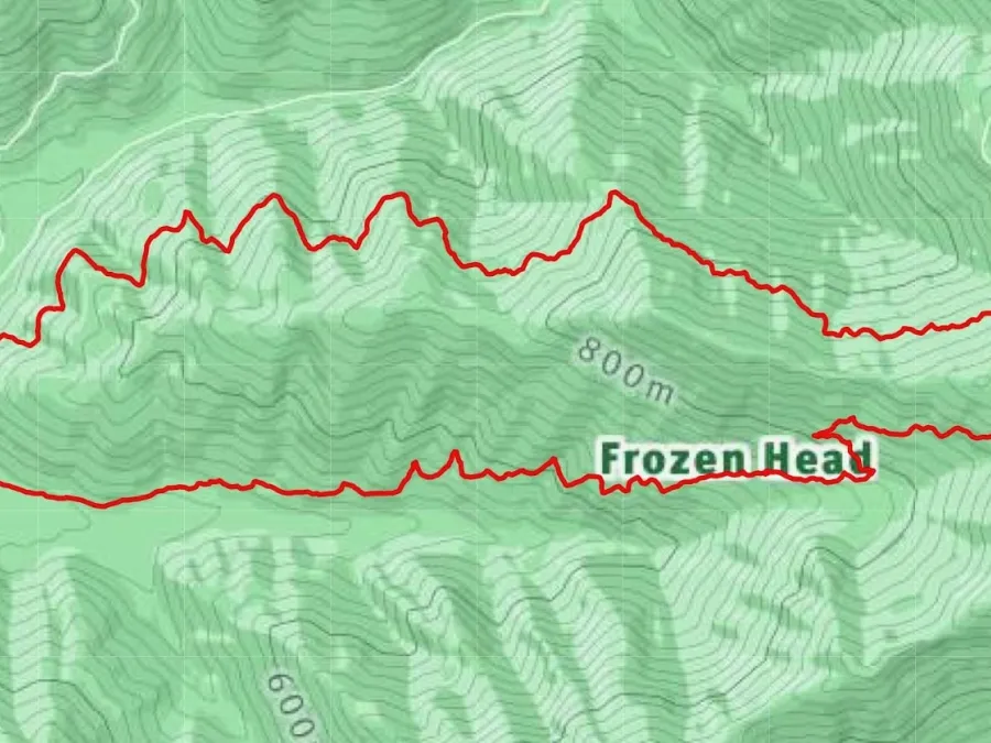 A map of the North Old Mac to South Old Mac loop