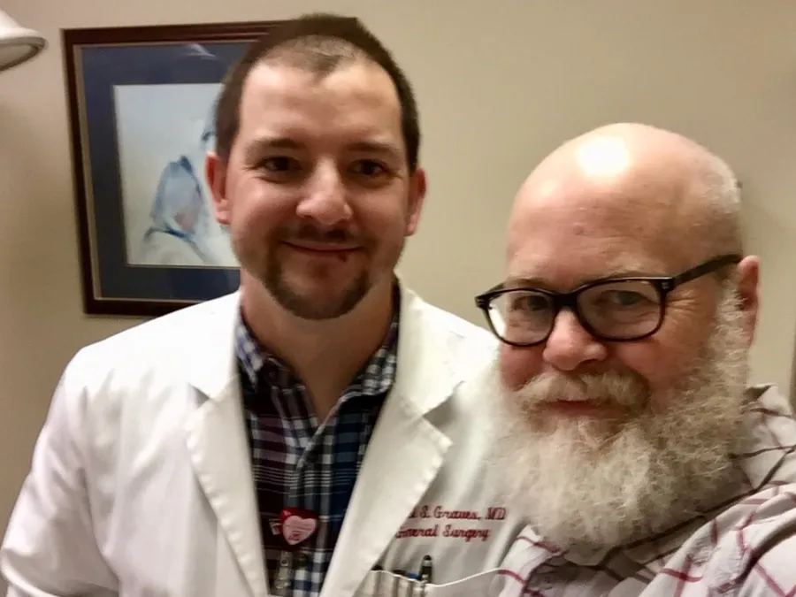 Gravity with his surgeon, Dr. Daniel Graves