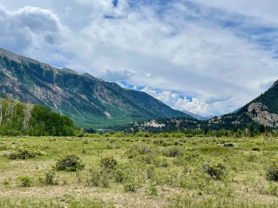 Walking across a valley