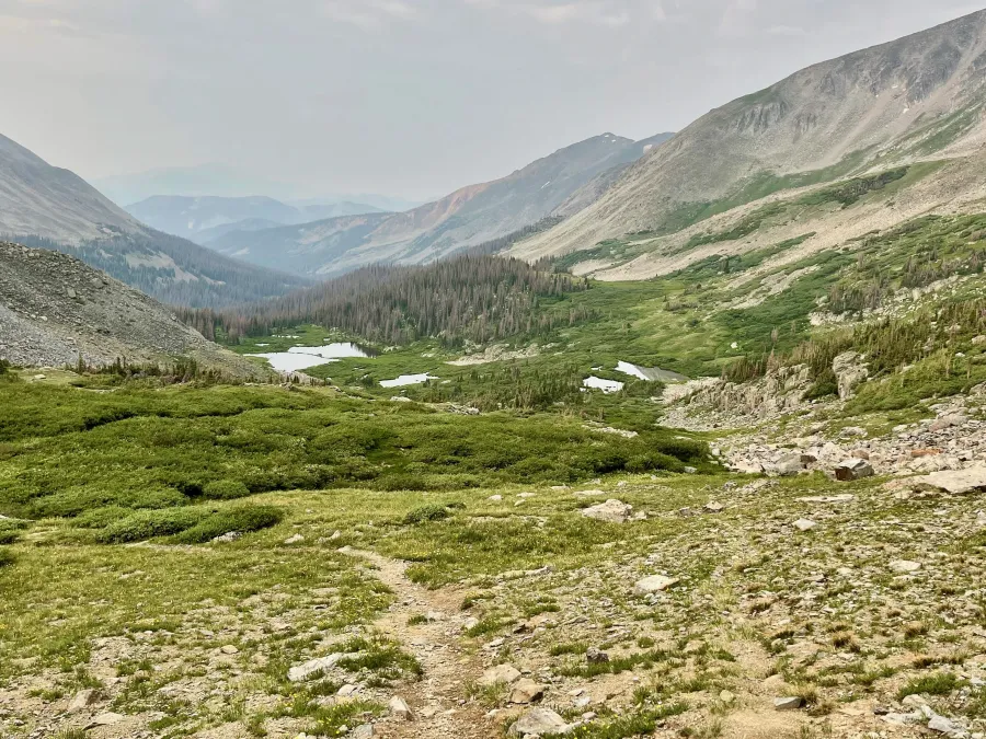 Descending from Chalk Creek Pass