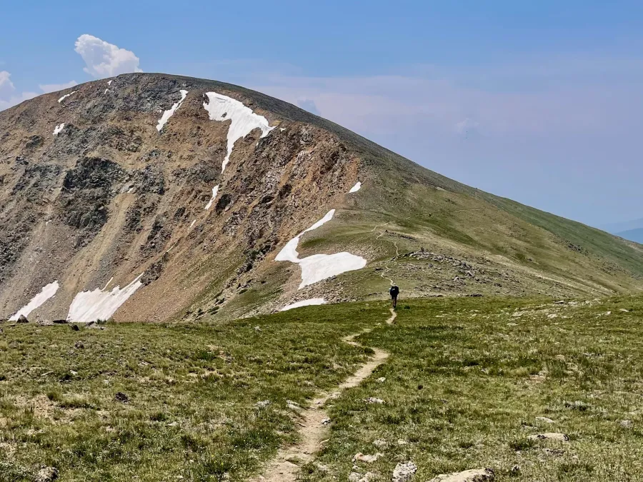 The trail goes around Bald Mountain