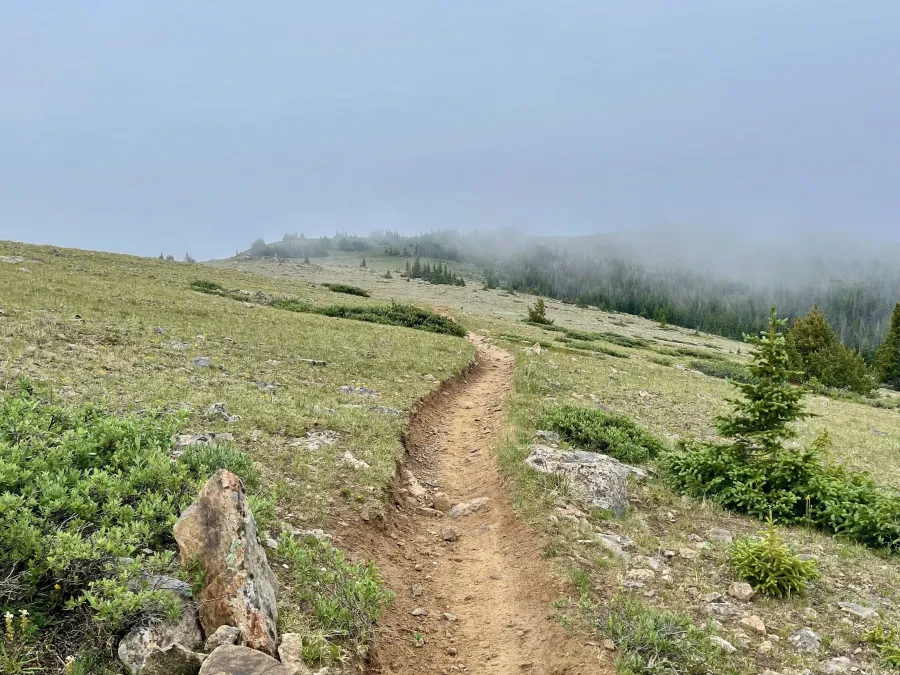 Low clouds over the trail