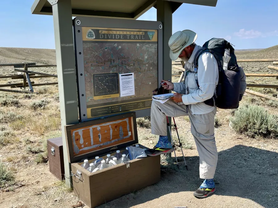 Top O' reads a hiker registry