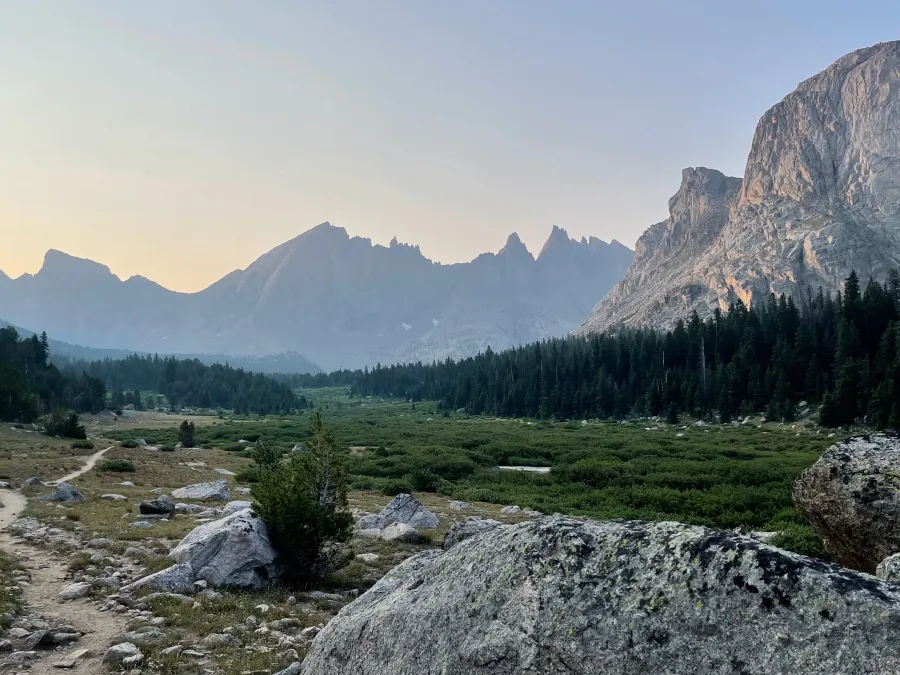 A view of the backside of the Cirque of the Towers