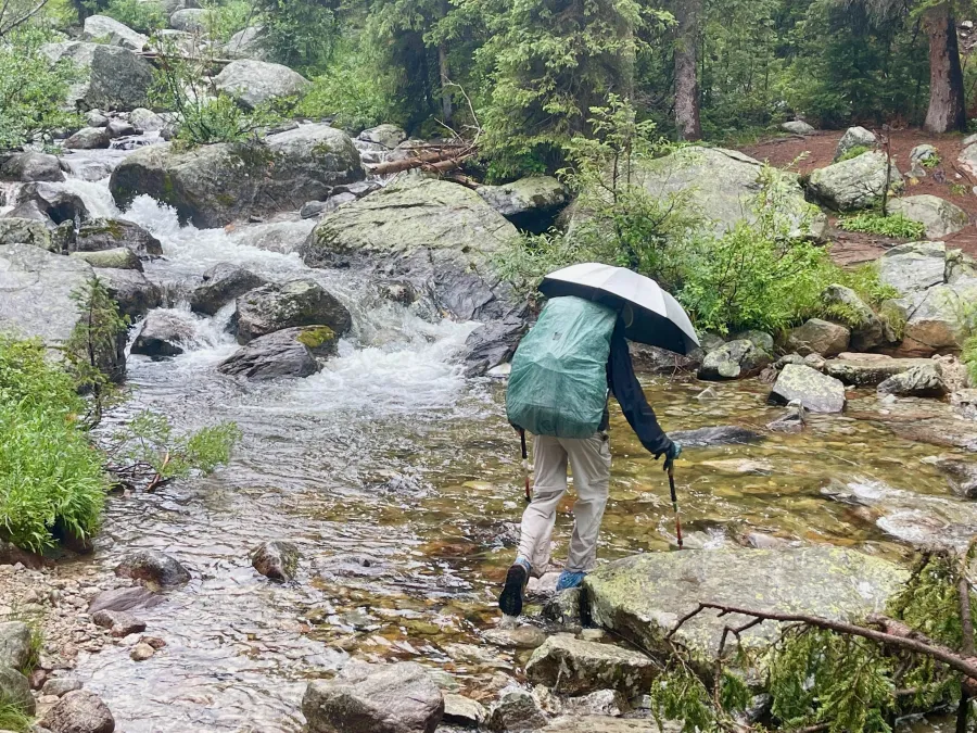 Top O' crosses Trail Creek