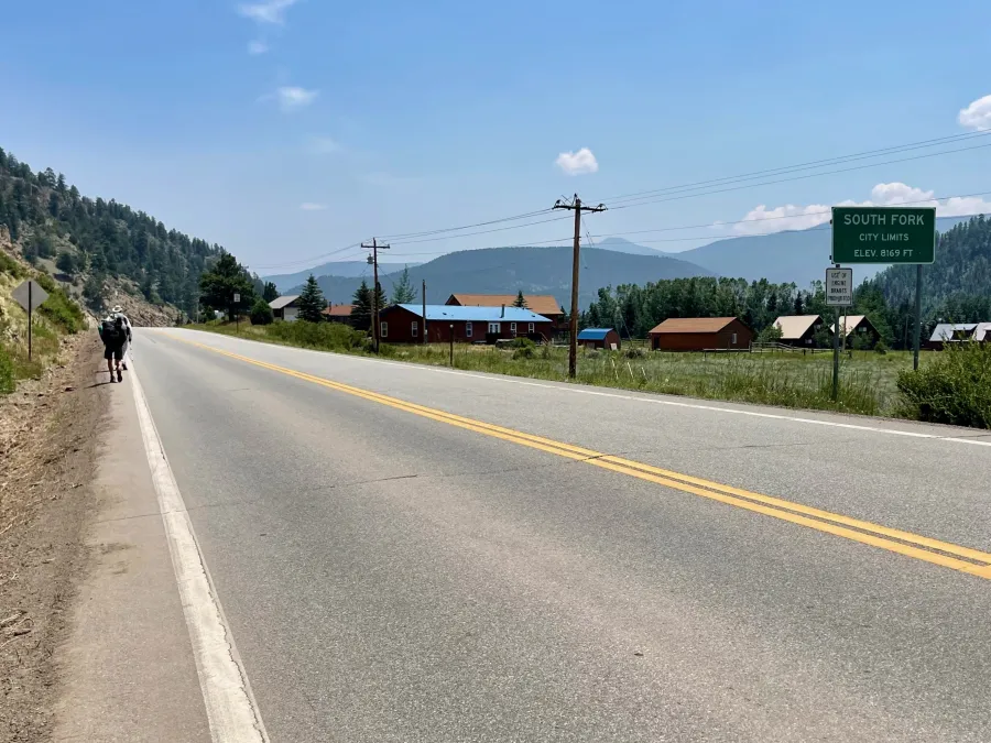 Entering the village limits of South Fork