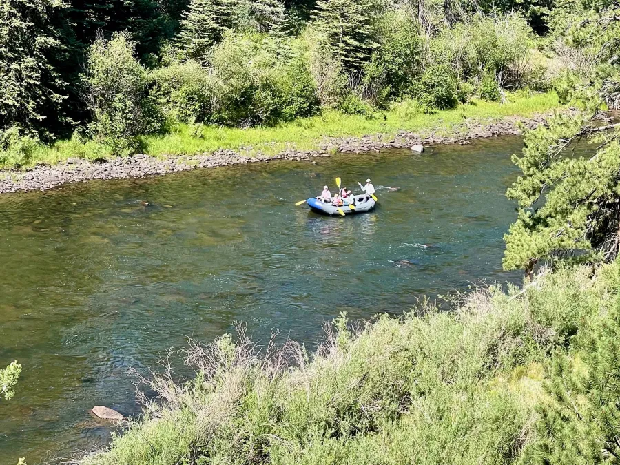 A raft floats down the Rio Grande