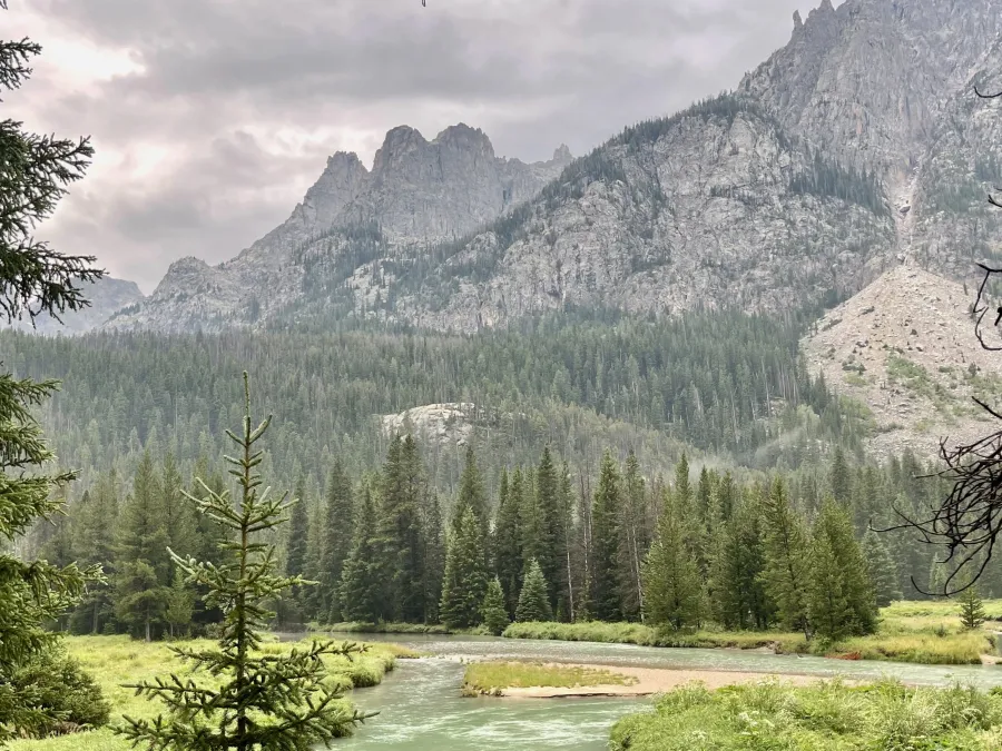 A misty view of mountains in Wind River Range