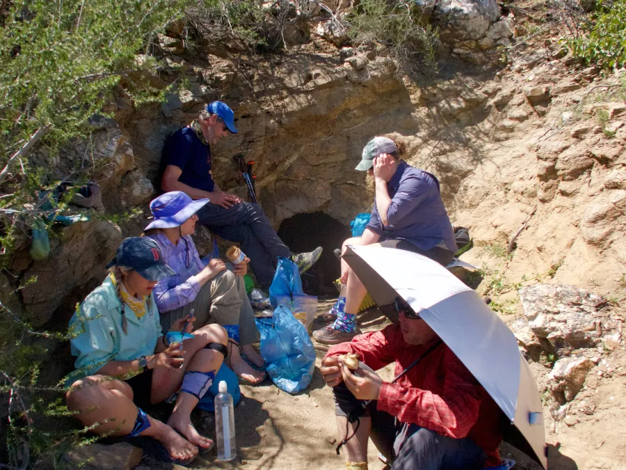 Lunch break at PCT cave