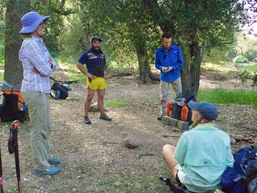 Talking about stopping at a campsite
