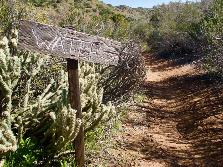 Side trail to water cache